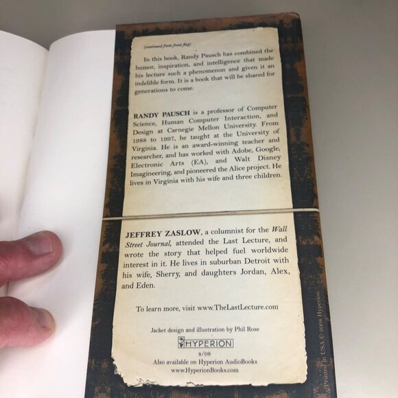 First Edition "The Last Lecture" by Randy Pausch with Jeffrey Zaslow Hard Cover - Picture 4 of 8